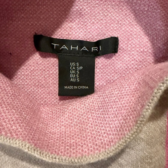 Tahari Women's Plaid Turtleneck Sweater - Brown and Pink - Picture 3 of 3